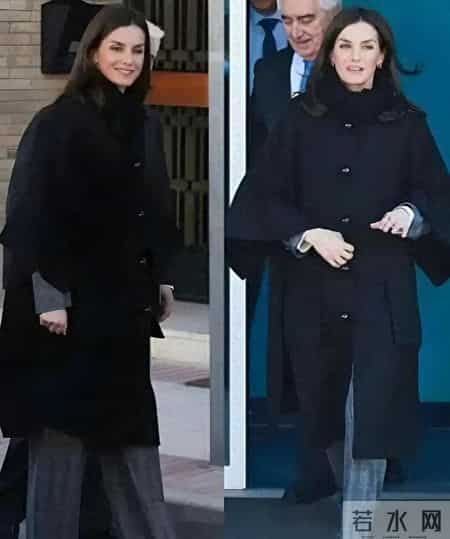 被53岁西班牙王后的大衣惊艳到了，原来“不露踝、不光腿”也能