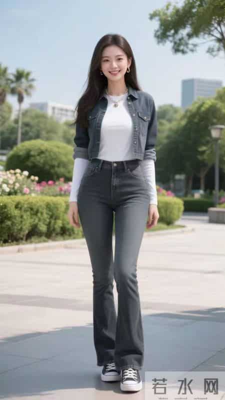 白色内搭与牛仔服