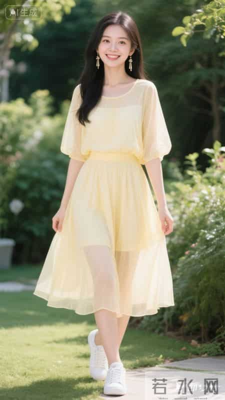 淡黄蕾丝配蝴蝶结，甜妹风拉满，温柔又显气质