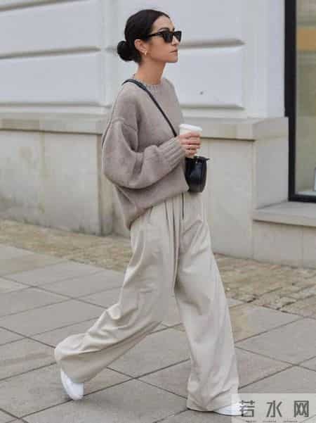毛衣，配阔腿裤更好看！