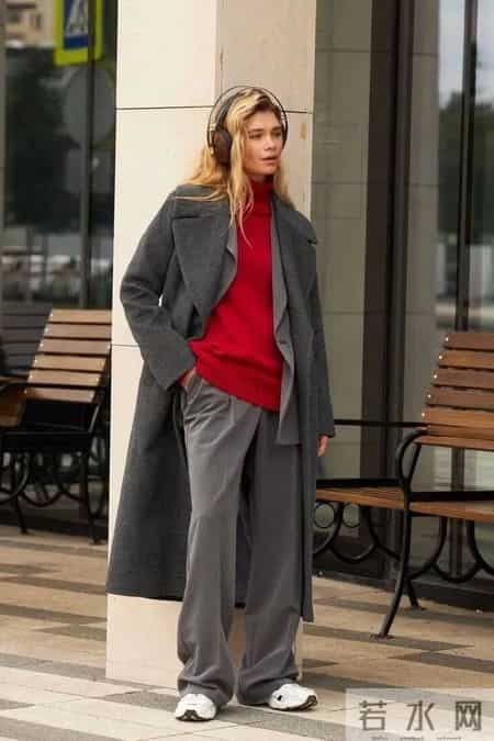 冬日超火的一组配色：灰+红，好看显高级！