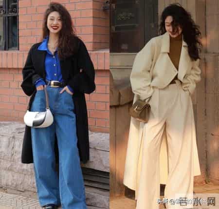 “大衣”下面不一定要搭阔腿裤，瞧上海街拍这样穿，时髦还不撞衫