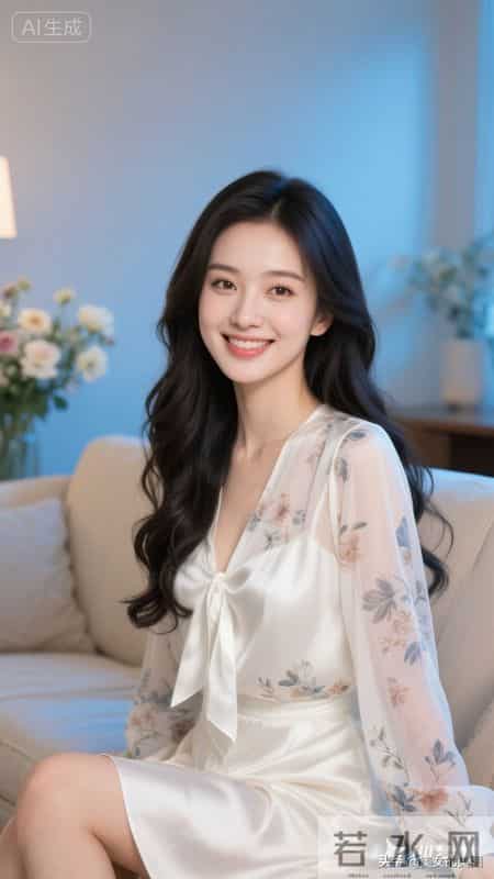 米雪纺睡衣的女人