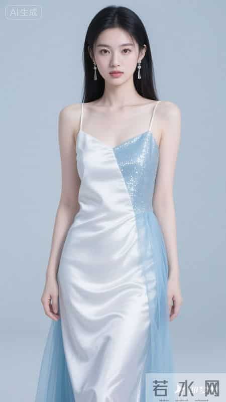 白蓝渐变轻纱裙，温柔又明艳