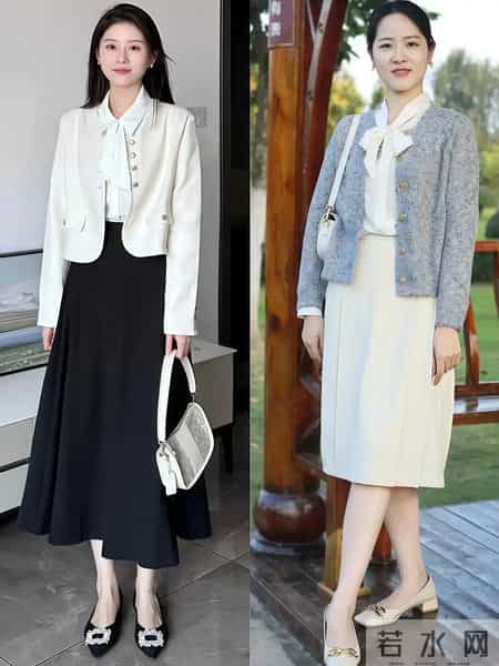 过年串门，多穿“小香风+半裙”！气质高级，特别适合40岁女人