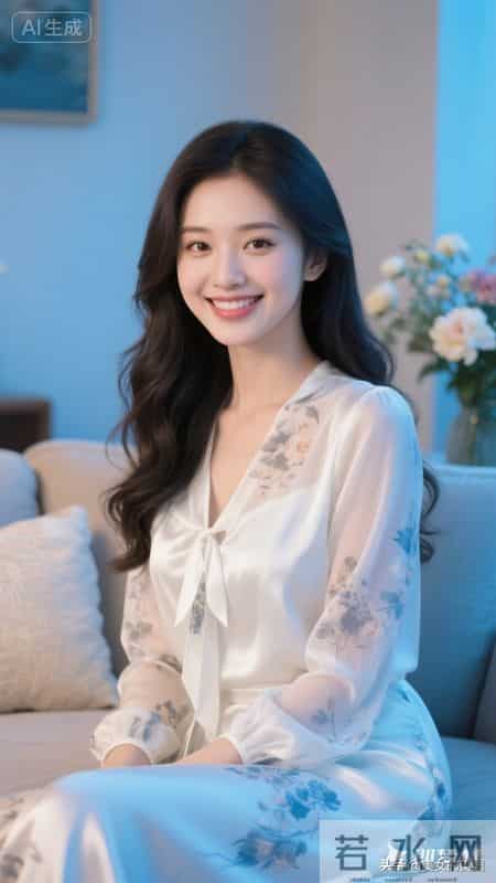 米雪纺睡衣的女人