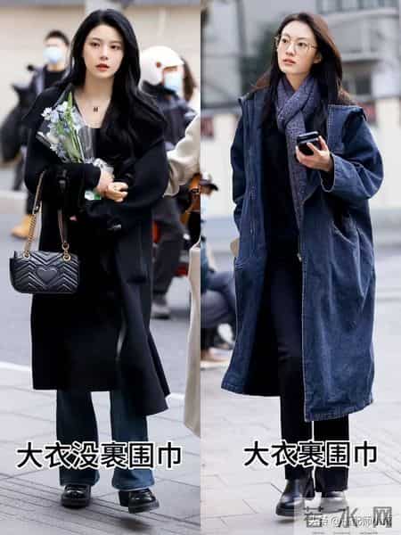 被上海街拍惊艳了！满大街都是“大衣裹围巾”，却个个时髦又高级