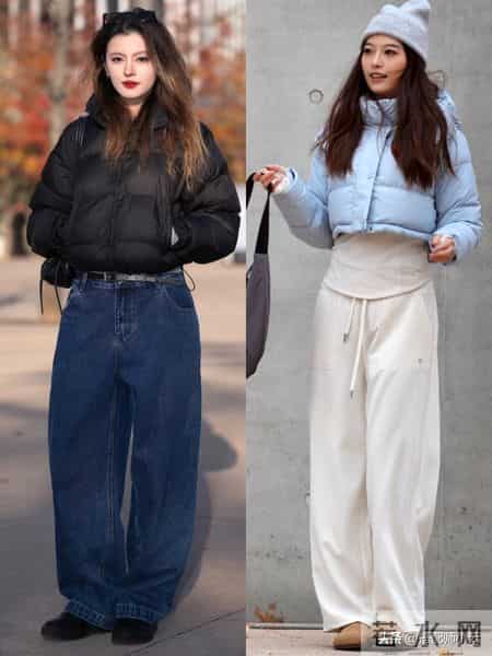 杭州又带火了一种穿法：短羽绒+阔腿裤，优雅时髦不说，还很高级