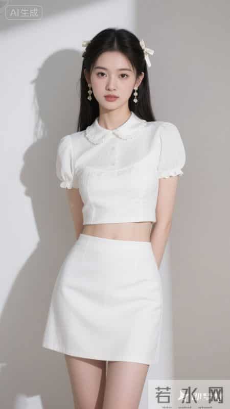 温柔白裙配蕾丝领，甜美又浪漫