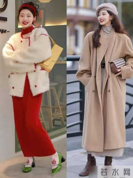 “大衣+裙子”＝新年聚会王炸组合，这样穿时髦显瘦有气质，好美