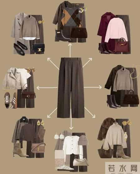 一条咖色阔腿裤，解锁9种秋冬高级感穿搭公式