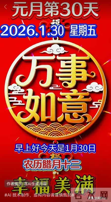 2026.01.30号周五早安祝福美图