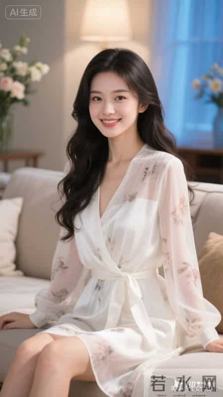 米雪纺睡衣的女人