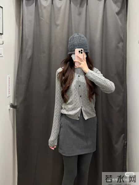 优衣库纽花针织衫色5色试穿合集