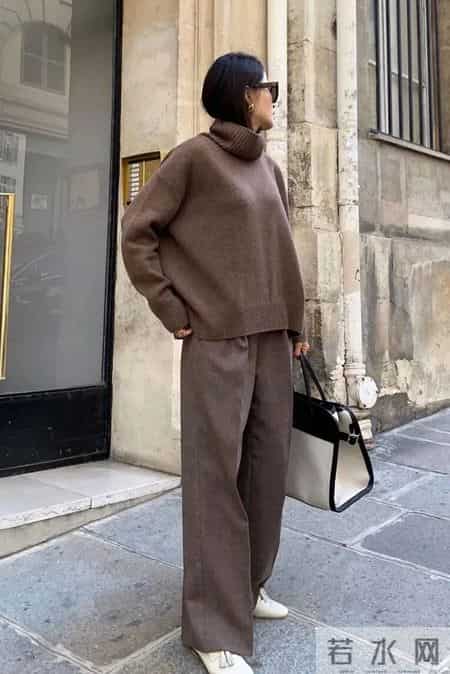 毛衣，配阔腿裤更好看！