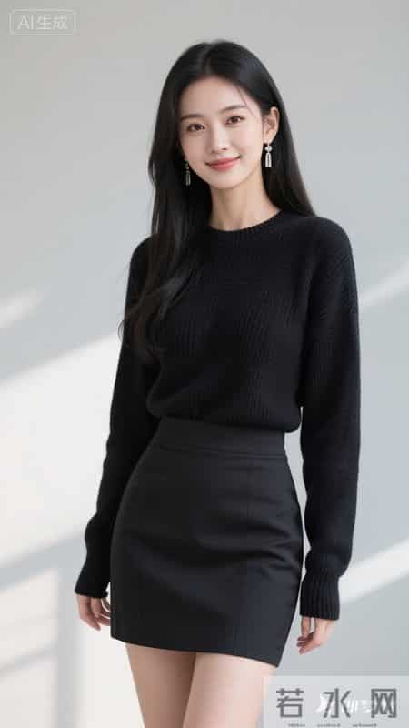 早春穿搭-毛衣+半裙