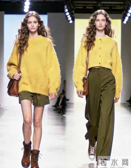 一件毛衣的6天时髦：配阔腿裤慵懒，配短裤俏皮，照着穿就高级