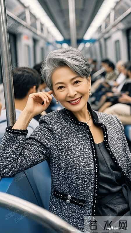 被13位地铁奶奶发型惊艳到了！白发不染-不穿老年装-气质不输明星