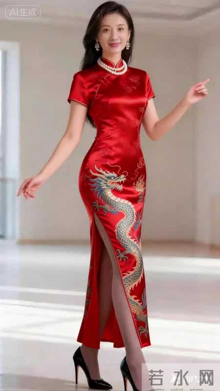 一袭金龙彩凤绣云锦，将东方华贵韵味穿在身上，步步生姿，皆风华