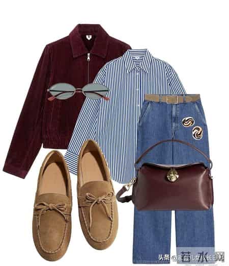 一周不重复简约时尚，解锁春日松弛感穿搭，勃艮第红与丹宁的碰撞