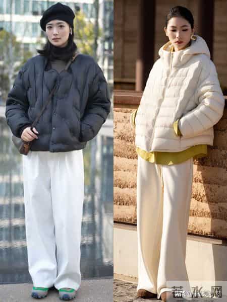 杭州又带火了一种穿法：短羽绒+阔腿裤，优雅时髦不说，还很高级