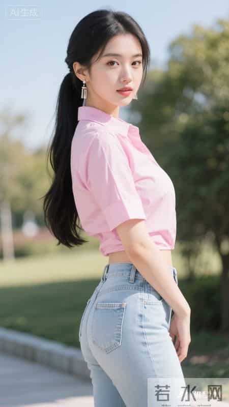 粉衫配浅蓝，走在初夏的风里，把松弛感穿成日常