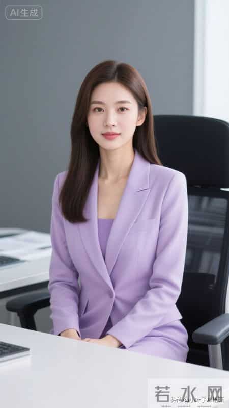 干练又温柔的职场轻熟风~淡紫色西装简约利落