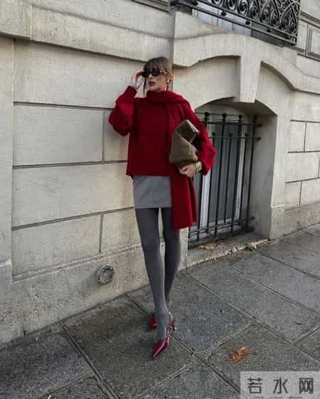 冬日超火的一组配色：灰+红，好看显高级！