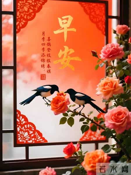 精选30张高清红色背景早安祝福图