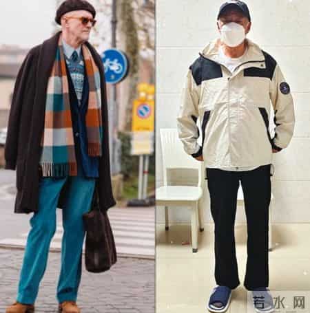 看中国大叔，再看法国大叔，我懂了：年纪大要少穿羽绒服、冲锋衣