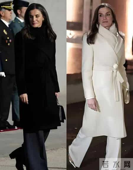 被53岁西班牙王后的大衣惊艳到了，原来“不露踝、不光腿”也能