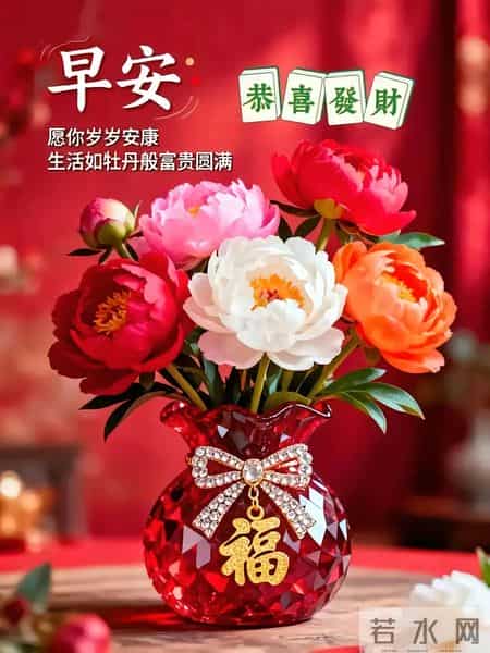 1月29早安祝福图片。祝愿大家鸿运当头万事大吉
