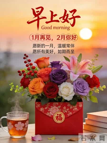 1月31日周六早安，1月再见，2月你好，所遇皆美好，未来皆可期。