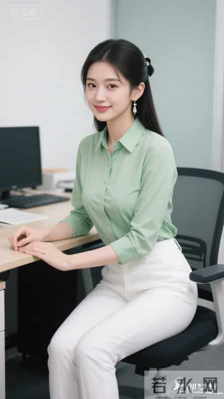 今日职场穿搭-浅绿+白，专业又显气质，工作状态满分