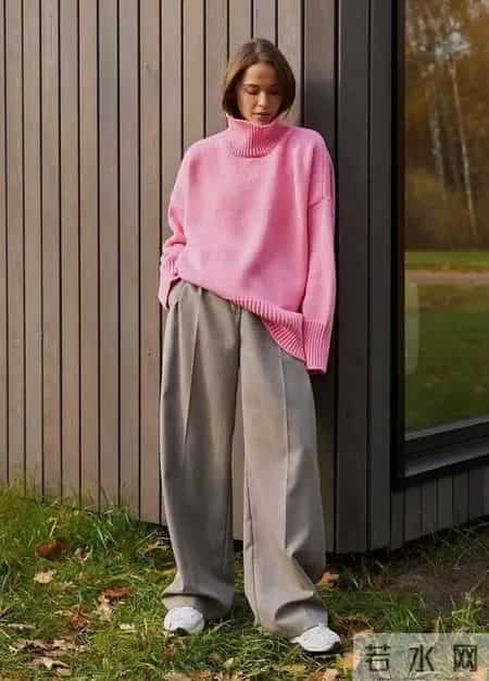 毛衣，配阔腿裤更好看！