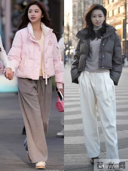 杭州又带火了一种穿法：短羽绒+阔腿裤，优雅时髦不说，还很高级