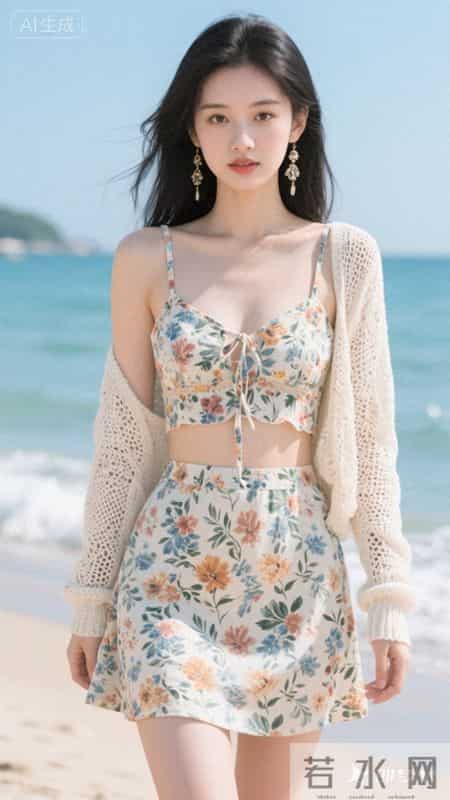 碎花吊带短裙套装充满度假氛围，清新又不失性感