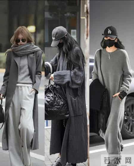 “深灰色大衣+阔腿裤”秋冬最经典搭配，干练随性有气质，太爱了