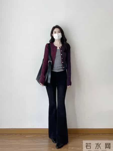 开衫×牛仔裤 “复古温柔姐姐” ,上短下长的穿搭公式~