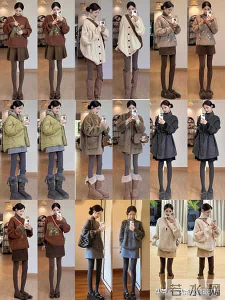 一裙多穿：休闲减龄棕色半身裙+德训鞋秋冬棕色系的百变通勤风，