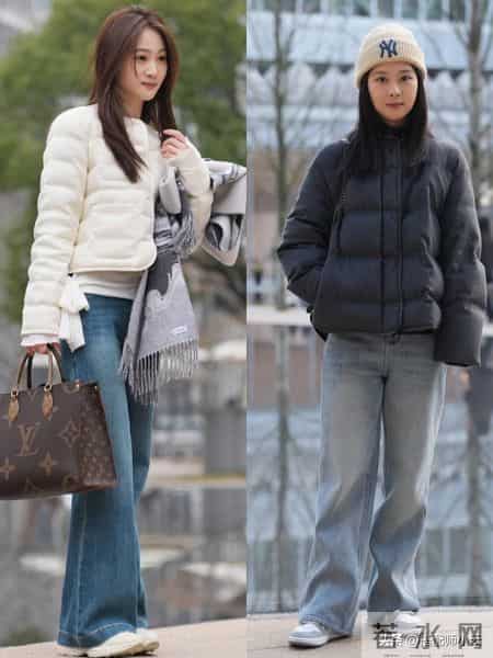 杭州又带火了一种穿法：短羽绒+阔腿裤，优雅时髦不说，还很高级