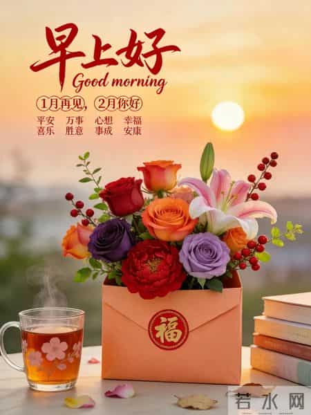 1月31日周六早安，1月再见，2月你好，所遇皆美好，未来皆可期。