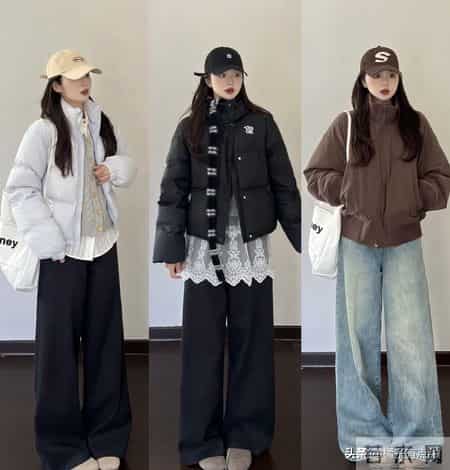 27套入冬穿搭示范：“羽绒服+牛仔裤”，时髦不露腿，保暖还舒适
