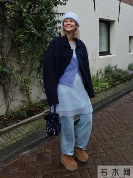 冬天把藏蓝色穿在身上，好看又显高级！