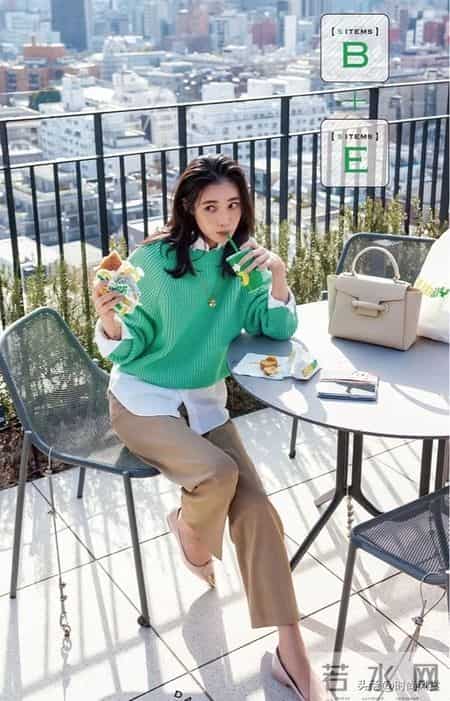 冬日叠穿一抹绿，清新又时尚