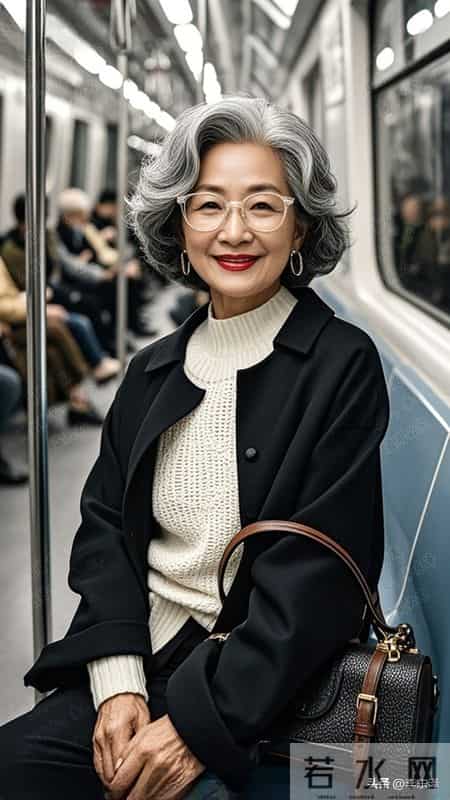 被13位地铁奶奶发型惊艳到了！白发不染-不穿老年装-气质不输明星