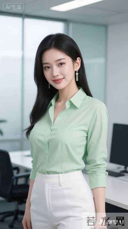 今日职场穿搭-浅绿+白，专业又显气质，工作状态满分