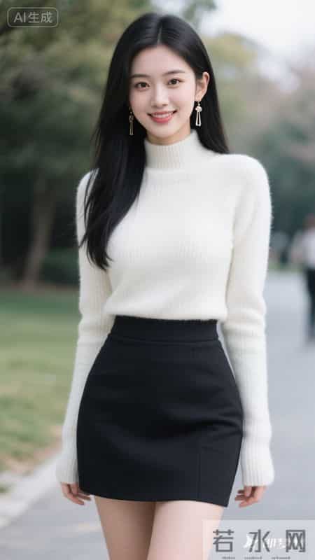 早春穿搭-毛衣+半裙