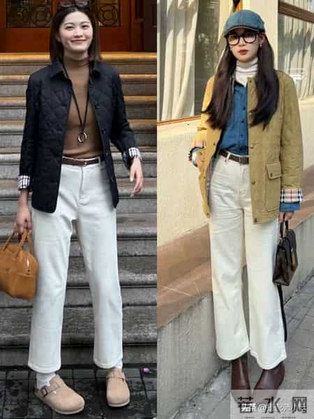 这才是冬天回头率最高的穿法：奶奶棉服+牛仔裤，时髦保暖又高级