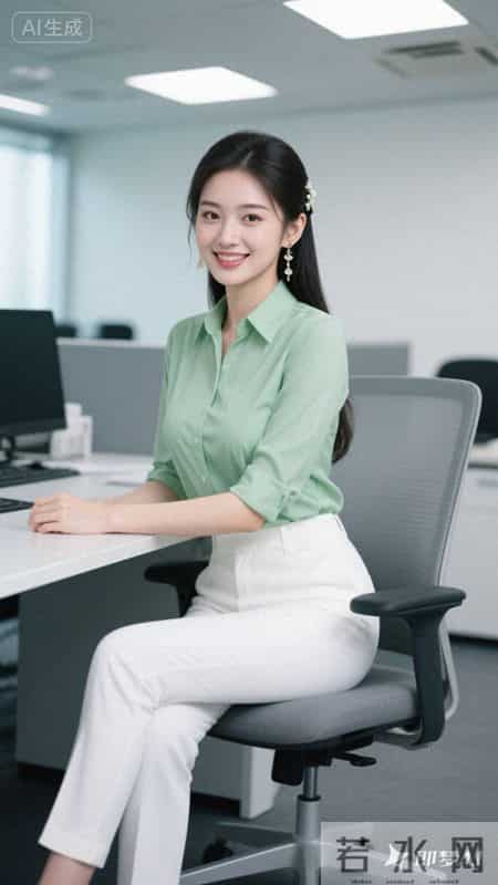 今日职场穿搭-浅绿+白，专业又显气质，工作状态满分